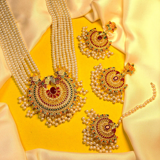CHANDRIKA PEARL MALA SET -99
